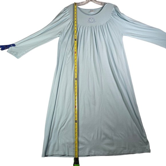 Calida Switzerland Womens Nightgown Size M Blue Long Sleeve Cotton 33346 - Picture 11 of 12